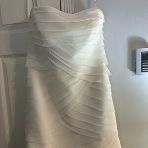 White by Vera Wang Layered Strapless Gown